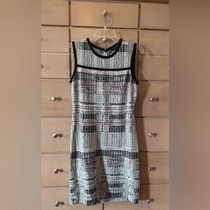 St. John Plaid Knit Tweed Dress